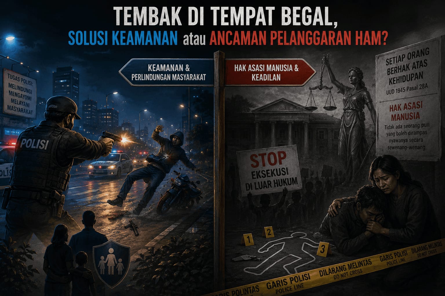 Ilustrasi begal ditembak ditempat