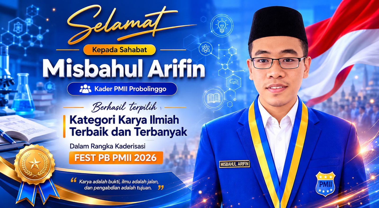 Misbahul Arifin, Kader PMII Nurul Jadid