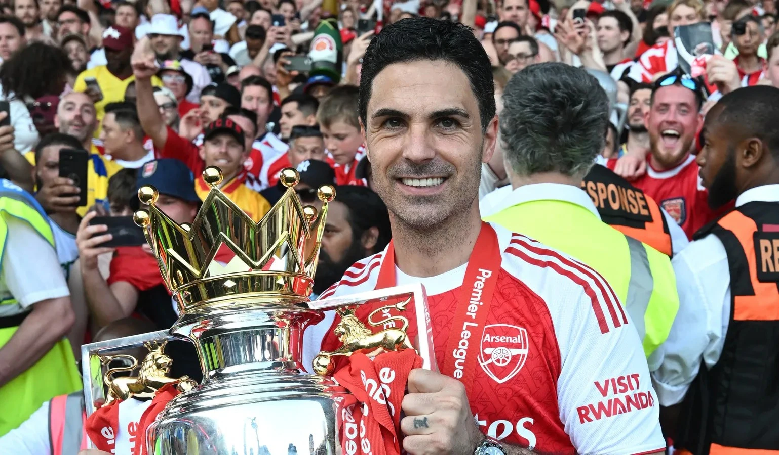 1f063aabac8d london england arsenal manager mikel arteta celebrates after the premier league~2
